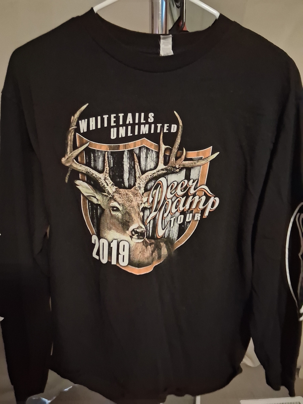 Alstyle Black Whitetails Unlimited Deer Camp Tour 2019 Crewneck